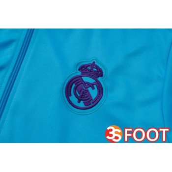 Ensemble Veste Survetement De Foot Real Madrid Bleu 2025/2026
