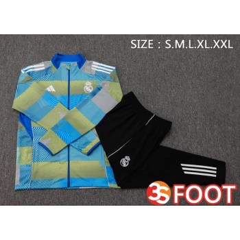 Ensemble Veste Survetement De Foot Real Madrid Bleu 2025/2026