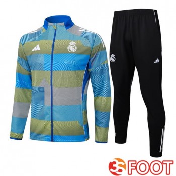 Ensemble Veste Survetement De Foot Real Madrid Bleu 2025/2026