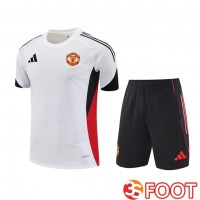 Ensemble Training T-Shirts Manchester United + Shorts Blanc 2025/2026