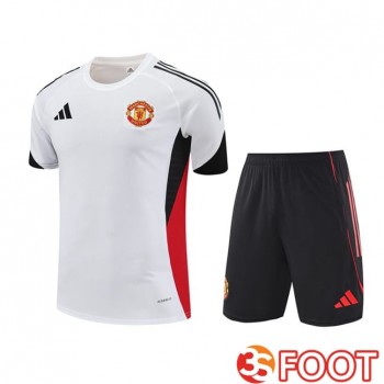 Ensemble Training T-Shirts Manchester United + Shorts Blanc 2025/2026
