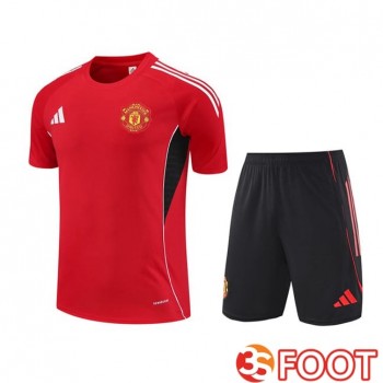 Ensemble Training T-Shirts Manchester United + Shorts Rouge 2025/2026