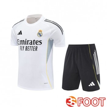 Ensemble Training T-Shirts Real Madrid + Shorts Blanc 2025/2026