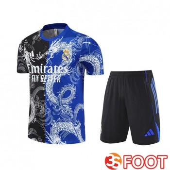 Ensemble Training T-Shirts Real Madrid + Shorts Noir Bleu 2025/2026