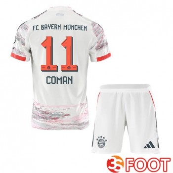 Maillot De Foot Bayern Munich (Coman 11) Enfant Exterieur Blanc 2025/2026