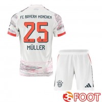 Maillot De Foot Bayern Munich (Müller 25) Enfant Exterieur Blanc 2025/2026