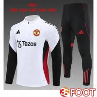 Ensemble Survetement De Foot Manchester United Enfant Blanc 2025/2026