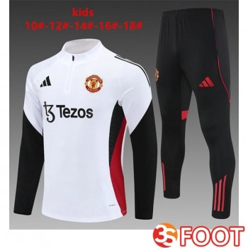 Ensemble Survetement De Foot Manchester United Enfant Blanc 2025/2026