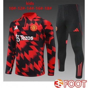 Ensemble Survetement De Foot Manchester United Enfant Noir Rouge 2025/2026