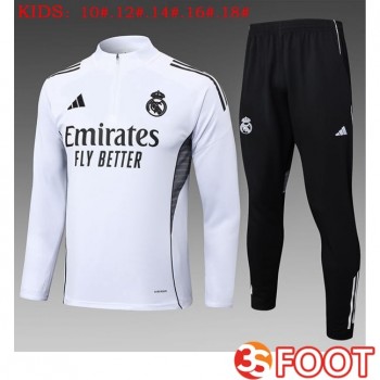 Ensemble Survetement De Foot Real Madrid Enfant Blanc 2025/2026