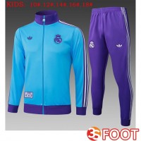 Ensemble Veste Survetement De Foot Real Madrid Enfant Bleu 2025/2026