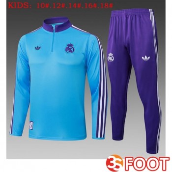 Ensemble Survetement De Foot Real Madrid Enfant Bleu 2025/2026
