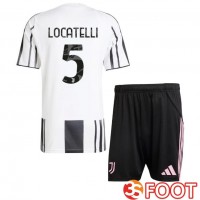 Maillot De Foot Juventus (LOCATELLI 5) Enfant Domicile Noir Blanc 2025/2026
