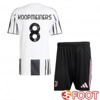 Maillot De Foot Juventus (KOOPMEINERS 8) Enfant Domicile Noir Blanc 2025/2026