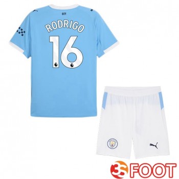 Maillot De Foot Manchester City (Rodrigo 16) Enfant Domicile Bleu 2025/2026