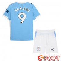 Maillot De Foot Manchester City (Erling Haaland 9) Enfant Domicile Bleu 2025/2026