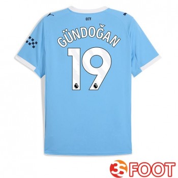 Maillot De Foot Manchester City (Ilkay Gündoğan 19) Domicile Bleu 2025/2026