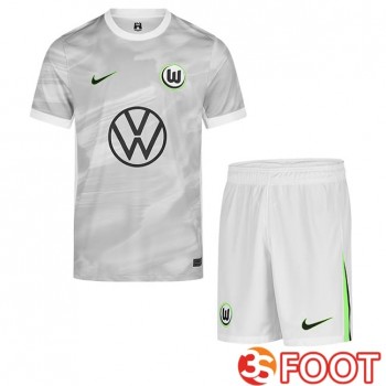Maillot De Foot Vfl Wolfsburg Enfant Exterieur Gris 2025/2026