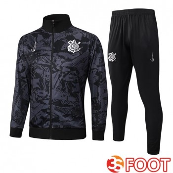 Ensemble Veste Survetement De Foot Corinthians Noir 2025/2026