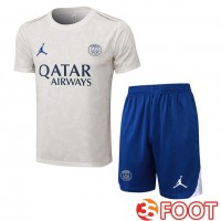 Ensemble Training T-Shirts Jordan Paris PSG + Shorts Gris 2025/2026