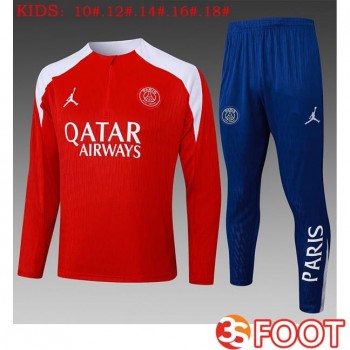 Ensemble Survetement De Foot Paris PSG Enfant Rouge 2025/2026