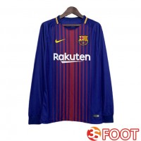 Maillot De Foot FC Barcelone Retro Domicile Manche Longue Bleu Rouge 2017-2018