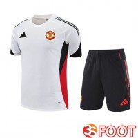 Ensemble Training T-Shirts Manchester United Enfant Blanc/Noir/Rouge 2025/2026