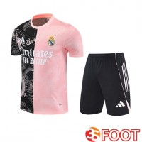 Ensemble Training T-Shirts Real Madrid Enfant Noir/Rose/Blanc 2025/2026