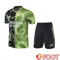 Ensemble Training T-Shirts Real Madrid Enfant Noir/Vert/Blanc 2025/2026