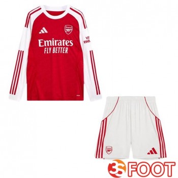 Maillot De Foot Arsenal Enfant Domicile Manche longue Rouge Blanc 2025/2026