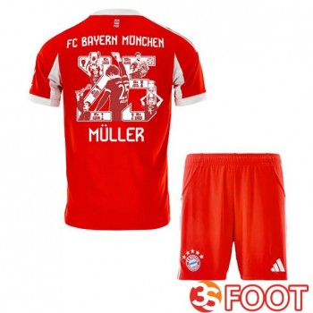 Maillot De Foot Bayern Munich (Müller 25) Enfant Domicile Édition Spéciale Rouge 2025/2026