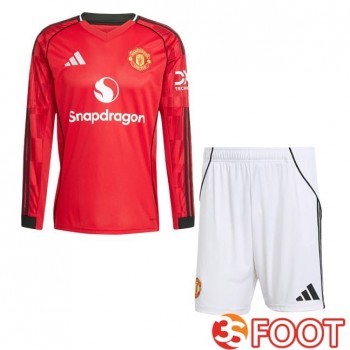 Maillot De Foot Manchester United Enfant Domicile Manche longue Rouge 2025/2026