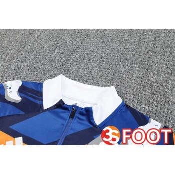 Ensemble Survetement De Foot Real Madrid Bleu Blanc 2025/2026