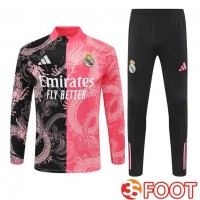 Ensemble Survetement De Foot Real Madrid Rose Noir 2025/2026