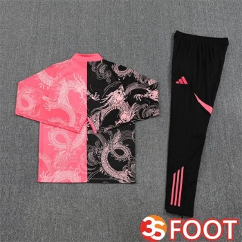Ensemble Survetement De Foot Real Madrid Rose Noir 2025/2026
