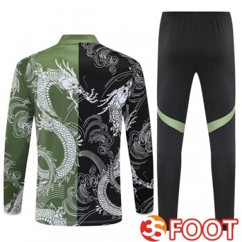 Ensemble Survetement De Foot Real Madrid Noir Vert 2025/2026