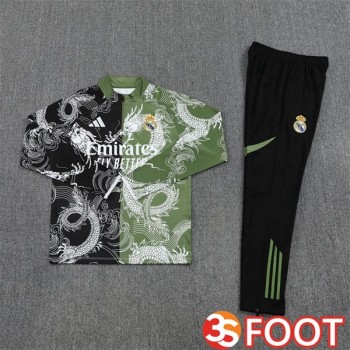 Ensemble Survetement De Foot Real Madrid Noir Vert 2025/2026