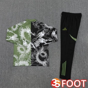 Ensemble Survetement De Foot Real Madrid Noir Vert 2025/2026