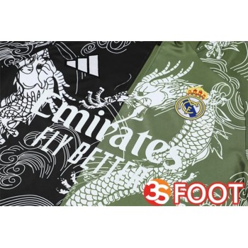 Ensemble Survetement De Foot Real Madrid Noir Vert 2025/2026