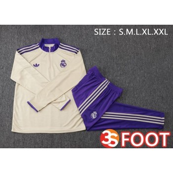 Ensemble Survetement De Foot Real Madrid Jaune 2025/2026