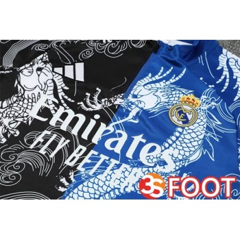 Ensemble Survetement De Foot Real Madrid Noir Bleu 2025/2026