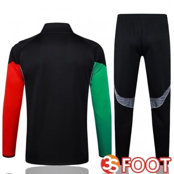 Ensemble Veste Survetement De Foot Arsenal Noir Rouge Vert 2025/2026