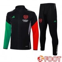 Ensemble Veste Survetement De Foot Arsenal Noir Rouge Vert 2025/2026