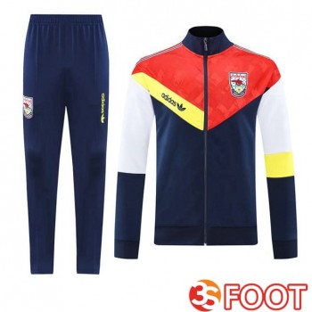 Ensemble Veste Survetement De Foot Arsenal Rouge Bleu Royal 2025/2026