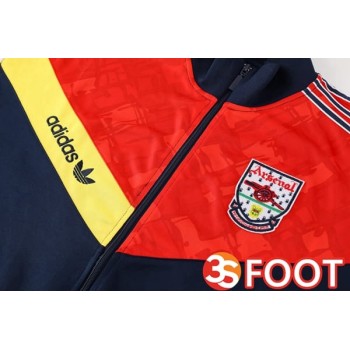 Ensemble Veste Survetement De Foot Arsenal Rouge Bleu Royal 2025/2026