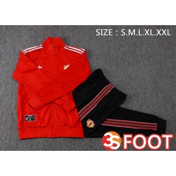 Ensemble Veste Survetement De Foot Manchester United Rouge 2025/2026
