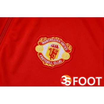 Ensemble Veste Survetement De Foot Manchester United Rouge 2025/2026