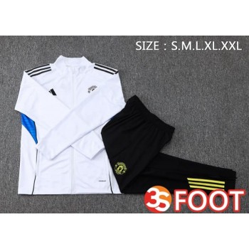 Ensemble Veste Survetement De Foot Manchester United Blanc 2025/2026