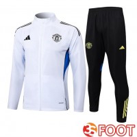 Ensemble Veste Survetement De Foot Manchester United Blanc 2025/2026