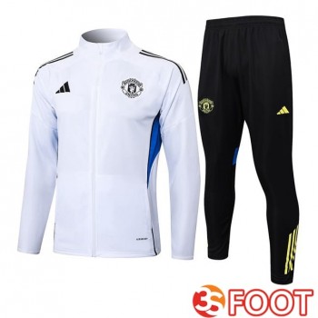 Ensemble Veste Survetement De Foot Manchester United Blanc 2025/2026
